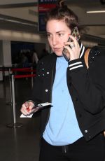 LENA DUNHAM at LAX Airport in Los Angeles 03/30/2018