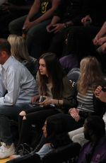 LILY COLLINS at Lakers Game at Staples Center in Los Angeles 03/28/2018