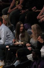 LILY COLLINS at Lakers Game at Staples Center in Los Angeles 03/28/2018