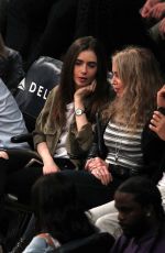 LILY COLLINS at Lakers Game at Staples Center in Los Angeles 03/28/2018