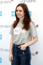 LILY COLLINS at We Day at Wembley Arena in London 03/07/2018