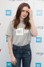 LILY COLLINS at We Day at Wembley Arena in London 03/07/2018