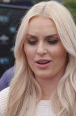 LINDSEY VONN on the Set of Extra in Universal City 03/07/2018