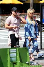 LOTTIE MOSS and EMILY BLACKWELL in Ripped Jeans Shopping at The Grove in Los Angeles 03/23/2018