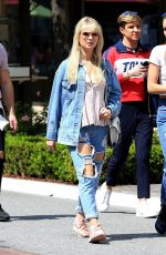 LOTTIE MOSS and EMILY BLACKWELL in Ripped Jeans Shopping at The Grove in Los Angeles 03/23/2018