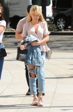 LOTTIE MOSS and EMILY BLACKWELL in Ripped Jeans Shopping at The Grove in Los Angeles 03/23/2018
