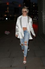LOUISA JOHNSON in Ripped Jeans at Ours Restaurant in London 03/27/2018