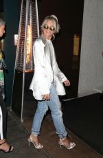 LOUISA JOHNSON in Ripped Jeans at Ours Restaurant in London 03/27/2018