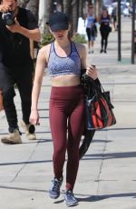 LUCY HALE Heading to a Gym in Los Angeles 03/28/2018