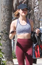 LUCY HALE Heading to a Gym in Los Angeles 03/28/2018