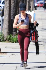 LUCY HALE Heading to a Gym in Los Angeles 03/28/2018