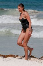 MARYNA LINCHUK in Swimsuit on the Beach in Mexico 03/25/2018