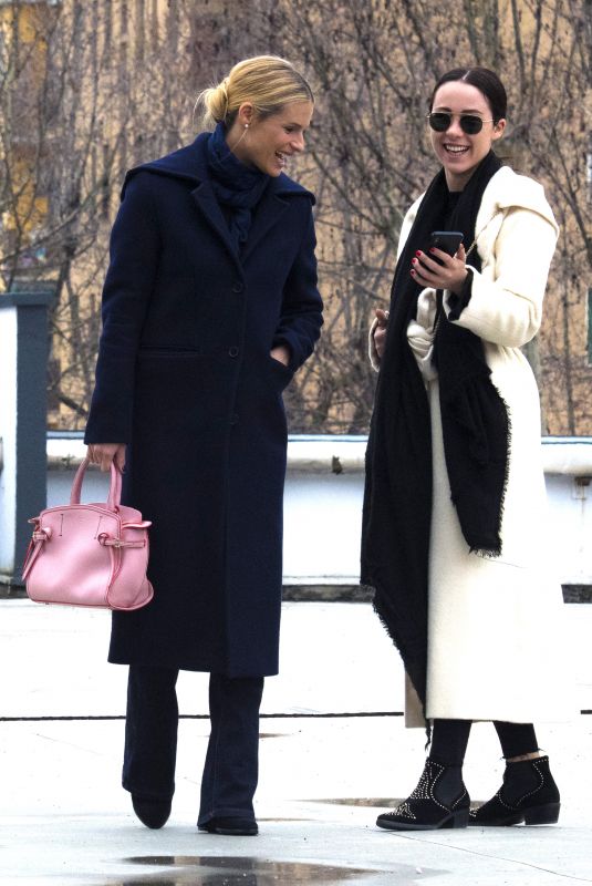 MICHELLE HUNZIKER and AURORA RAMAZZOTTI Out Shopping in Milan 03/19/2018