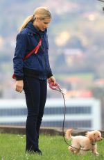 MICHELLE HUNZIKER Out at a Park in Bergamo 03/31/2018