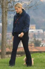 MICHELLE HUNZIKER Out at a Park in Bergamo 03/31/2018