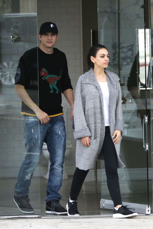 MILA KUNIS and Ashton Kutcher Out Shopping in Los Angeles 03/23/2018