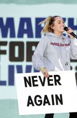 MILEY CYRUS at March for Our Lives in Washington, D.C. 03/24/2018