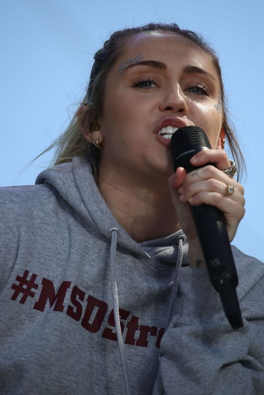 MILEY CYRUS at March for Our Lives in Washington, D.C. 03/24/2018