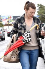 MILLA JOVOVICH Out and About in Los Angeles 03/22/2018