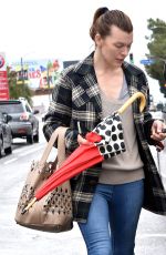 MILLA JOVOVICH Out and About in Los Angeles 03/22/2018