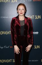 MINA SUNDWALL at Cinema Society & Day Owl Rose Host a Screening of Midnight Sun in New York 03/22/2018