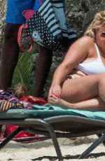 NADIA ESSEX in White Bikini at a Beach in Barbados 03/18/2018