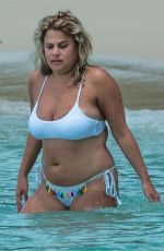 NADIA ESSEX in White Bikini at a Beach in Barbados 03/18/2018
