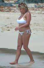 NADIA ESSEX in White Bikini at a Beach in Barbados 03/18/2018