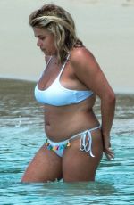 NADIA ESSEX in White Bikini at a Beach in Barbados 03/18/2018