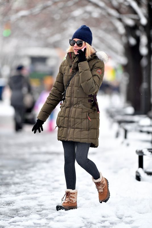 NAOMI WATTS Out on Snow Filled Streets in New York 03/22/2018