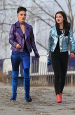 NATALIE PORTMAN and RAFFEY CASSIDY on the Set of Vox Lux at Plum Beach 03/05/2018