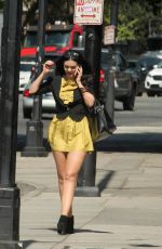 NATASHA BLASICK in Yellow Dress Out in Hollywood 02/28/2018