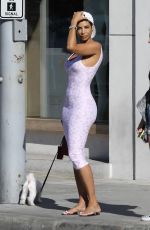 NICOLE MURPHY in Tight Dress Out with Her Dog in Beverly Hills 03/28/2018