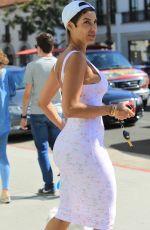 NICOLE MURPHY in Tight Dress Out with Her Dog in Beverly Hills 03/28/2018