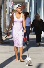 NICOLE MURPHY in Tight Dress Out with Her Dog in Beverly Hills 03/28/2018