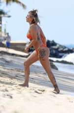 OLIVIA BUCKLAND in a Orange Bikini at a Beach in Barbados 03/13/2018