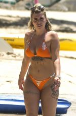 OLIVIA BUCKLAND in a Orange Bikini at a Beach in Barbados 03/13/2018