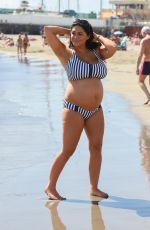 Pregnant CASEY BATCHELOR in Biikini at a Beach in Tenerife 03/15/2018