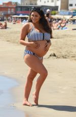 Pregnant CASEY BATCHELOR in Biikini at a Beach in Tenerife 03/15/2018