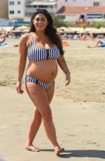Pregnant CASEY BATCHELOR in Biikini at a Beach in Tenerife 03/15/2018