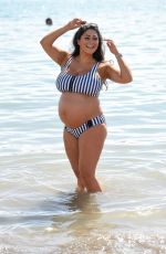 Pregnant CASEY BATCHELOR in Biikini at a Beach in Tenerife 03/15/2018