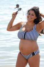 Pregnant CASEY BATCHELOR in Biikini at a Beach in Tenerife 03/15/2018
