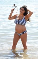 Pregnant CASEY BATCHELOR in Biikini at a Beach in Tenerife 03/15/2018