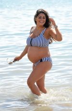 Pregnant CASEY BATCHELOR in Biikini at a Beach in Tenerife 03/15/2018