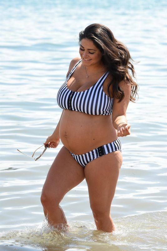 Pregnant CASEY BATCHELOR in Biikini at a Beach in Tenerife 03/15/2018