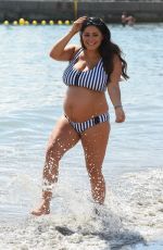 Pregnant CASEY BATCHELOR in Biikini at a Beach in Tenerife 03/15/2018