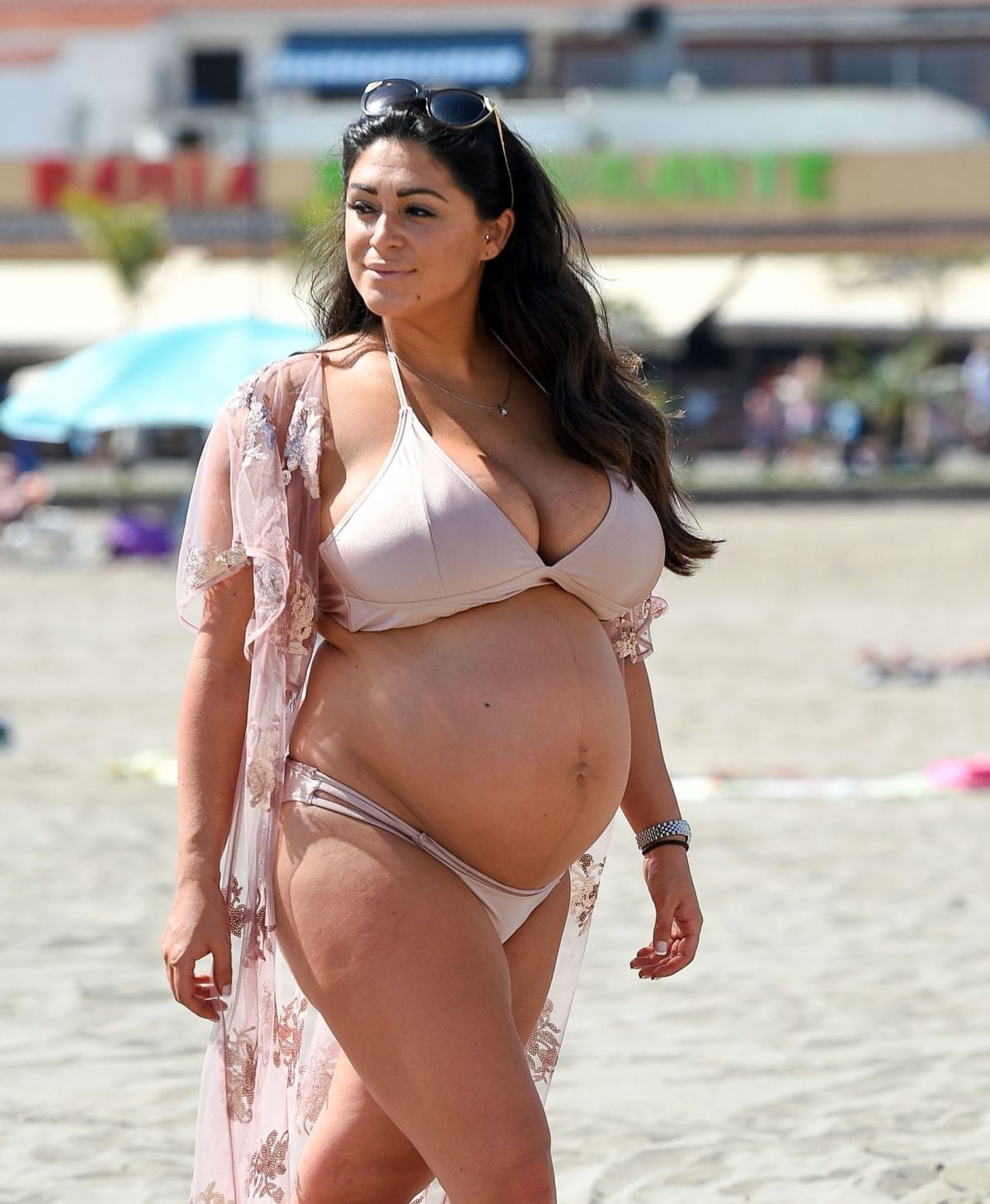 Pregnant CASEY BATCHELOR on the Beach in Tenerife 03/20/2018 