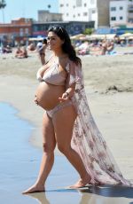 Pregnant CASEY BATCHELOR on the Beach in Tenerife 03/20/2018