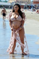Pregnant CASEY BATCHELOR on the Beach in Tenerife 03/20/2018