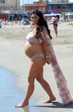 Pregnant CASEY BATCHELOR on the Beach in Tenerife 03/20/2018